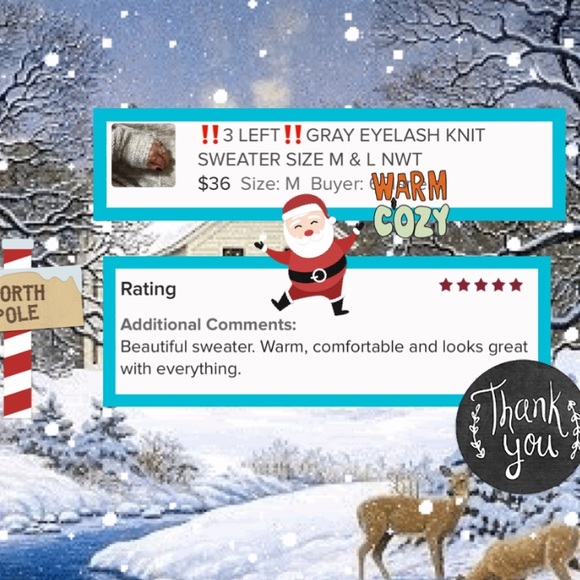 ‼️LAST 1‼️GRAY EYELASH KNIT SWEATER SIZE M & L NWT - Picture 3 of 8